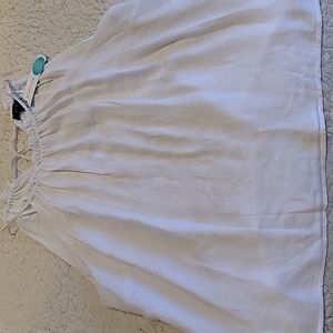 Ruched halter neck top, 1X, white